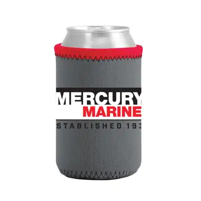 Gray Koozie holding can on white background
