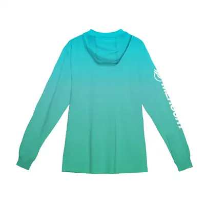 Hooded Performance Shirt - Aqua Gradient Front Image on white background