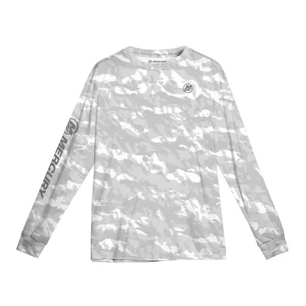 Long Sleeve Performance Shirt - White Camo Front Image on white background