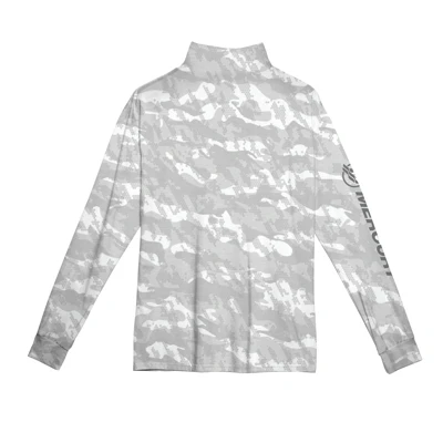 Quarter zip Performance Shirt - White Camo Front Image on white background