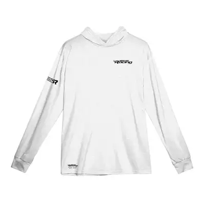  White heather Mercury Racing Performance Hoodie front image on white background