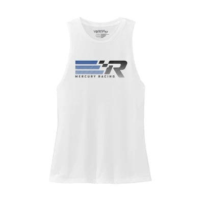 Ladies Raceway Tank Front Image on white background	