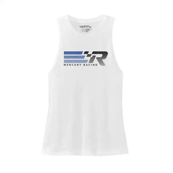Ladies Raceway Tank Front Image on white background	