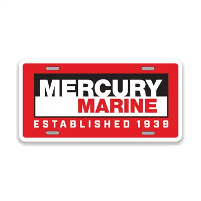 Mercury License Plate Product Image on white background