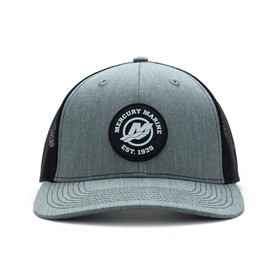 Heather Grey/Black Caslan Trucker Cap Front Image on white background