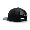 Heather Grey/Black Caslan Trucker Cap Back Image on white background