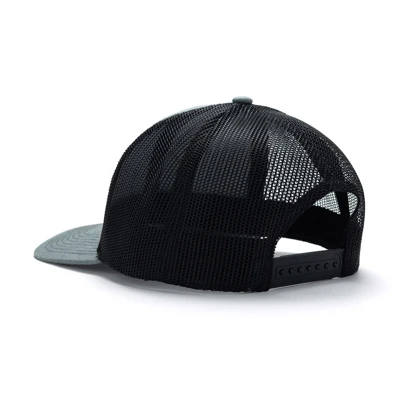 Heather Grey/Black Caslan Trucker Cap Front Image on white background