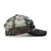 Woodlands Camo/Black Corporal Cap Side Image on white background