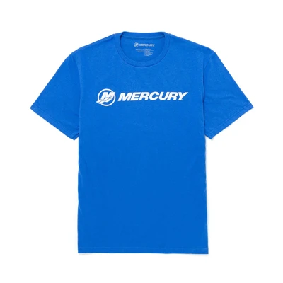 Bright Blue Classic Logo Tee on white background