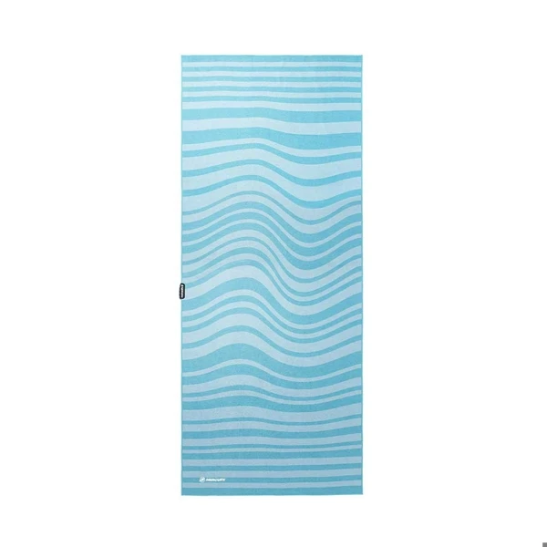 Image of a blue wavy striped towel