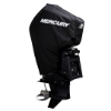 Image of the Black Mercury Tow-n-Stow Engine Cover - 175-225hp, 3.4L V6 2018-2024 with white Mercury logo