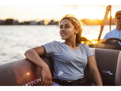 Image of a blue crop top with white Mercury logo