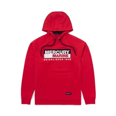 Red Legacy Logo Hoodie Front Image on white background