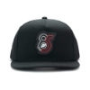 Black 85th Anniversary Flatbill Cap Front Product Image on white background