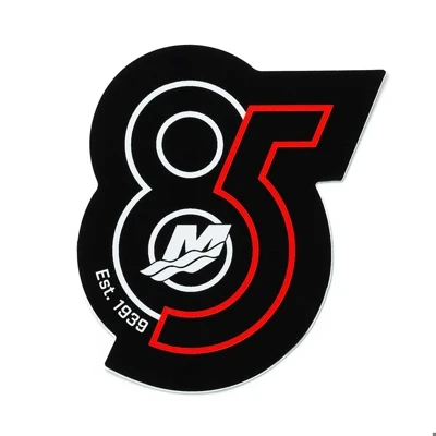 Black/Red/White 85th Anniversary Decal Product Image on white background