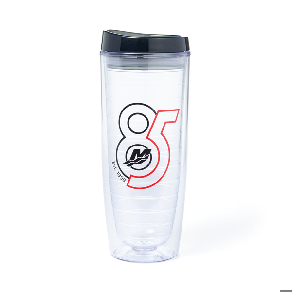 85th Anniversary Clear Tumbler Front Product Image on white background