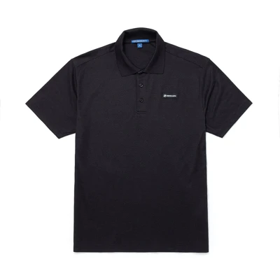 Black Dry Mesh Polo Product Image on white background