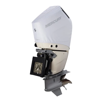 White Mercury Breathable Engine Cover - 400hp, V10 Front Product Image on white background