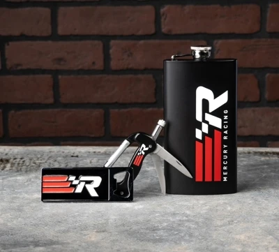 Mercury Racing Flask Set Product Image on white background