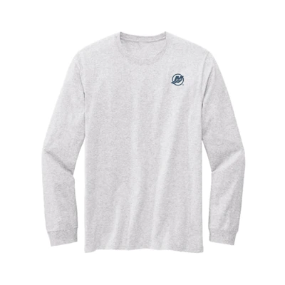 Long sleeve shirt - athletic white front and back on white background	