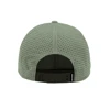 Image of a light green performance hat with a Mercury PVC patch on the front in black	