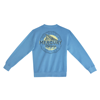 Blue Crewneck front and back image on white background	