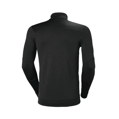 Image of a black quarter zip with Mercury logo	