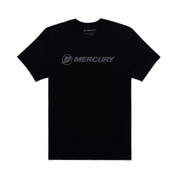 Image of the Black Classic Logo Tee with Mercury logo on the front