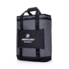 Image of a gray cooler backpack with white Mercury logo