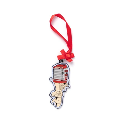 Mercury Engine Holiday Ornament Product Image on white background	