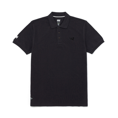 Image of a dark gray polo with black Mercury logo