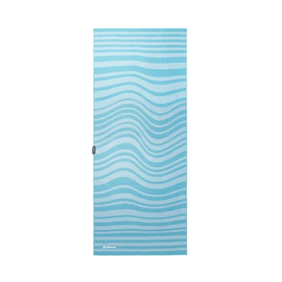 Image of a blue wavy striped towel