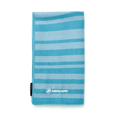 Image of a blue wavy striped towel