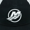 Mercury Logo on the front of Black and White Vintage Cap