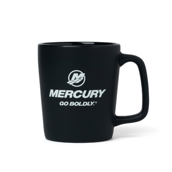 Black Go Boldly Mug product image on white background	