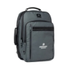 Image of the Ogio Motion Backpack with white Mercury Go Boldly logo on the front pocket