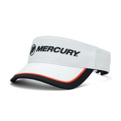 White Visor Left View Product Image on white background