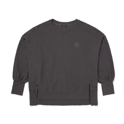 Image of a grey colored long sleeve with white Mercury logo on the left chest