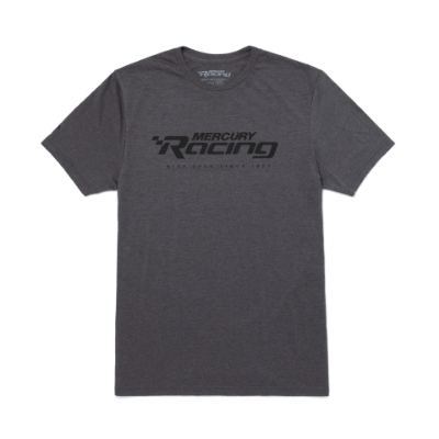 Image of the Heather Dark Grey Mercury Racing Speed Tee with Mercury Racing logo on the front