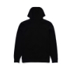 Back image of a black full zip hoodie on white background