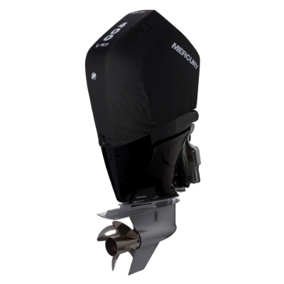 Front image of the Mercury 400hp 5.7L V10 (Black) Vented Splash Cover on white background