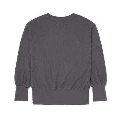 Image of a grey colored long sleeve with white Mercury logo on the left chest