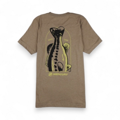 Front image of the Bass Tee with Mercury logo on the left chest
