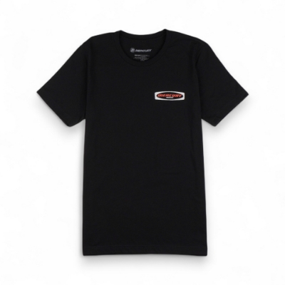 Front image of the Black Wave Tee with Mercury logo on the left chest