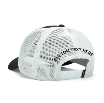 Black and White Vintage Cap Left View Image on white background