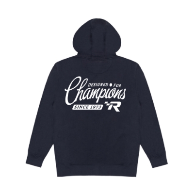 Front image of the Mercury Racing Champions Hoodie with the white Mercury Racing logo on the left chest