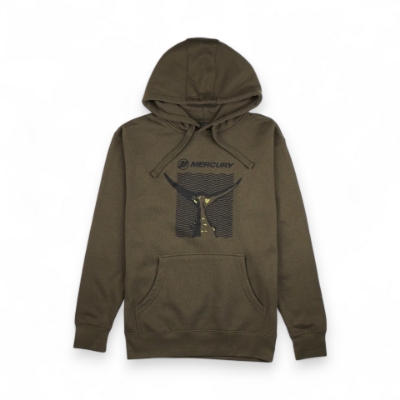 Image of the Tarpon Hoodie with the Mercury logo and Tarpon fish graphic on the front