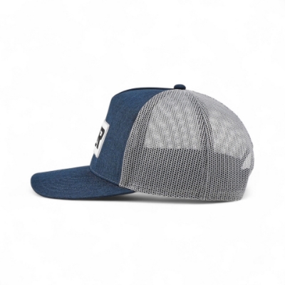Left view image of the Mercury Racing Stripes Hat with the Mercury Racing Patch on the front