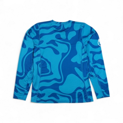 Front image of the Ocean Womens Long Sleeve Performance Shirt with the Mercury Logo on the right sleeve and on the left chest