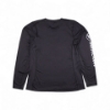 Back image of the Black Womens Long Sleeve Performance Shirt on white background